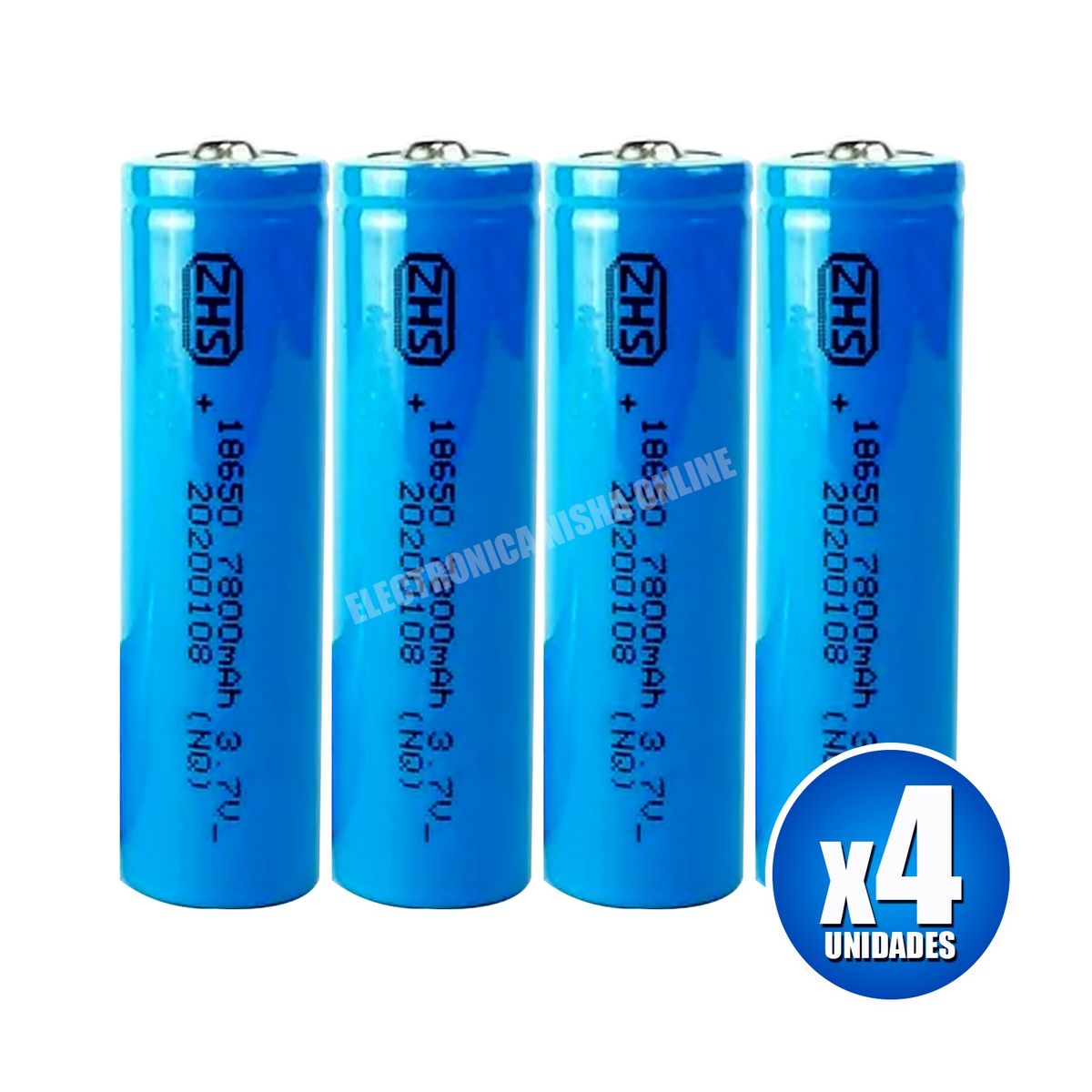 GENERICO - Pack 4 Pilas 18650 Batería Recargable 7800mAh 3.7v Linternas Focos