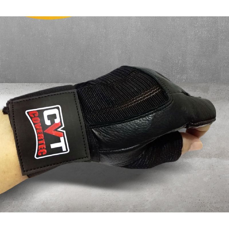 GENERICO - Par Guantes Con Muñequera 100 Cuero - Gym Gimnasio Pesas