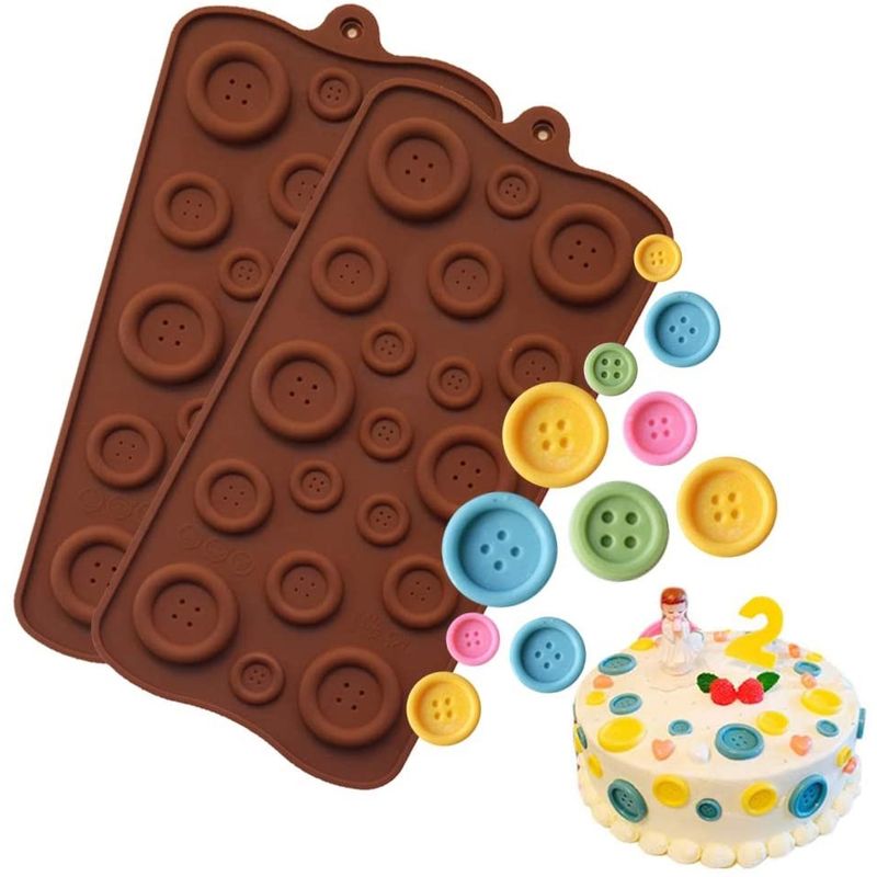 GENERICO - Pack x2 Moldes Para Chocolates Boton Moldes Chocolates Botones Boton