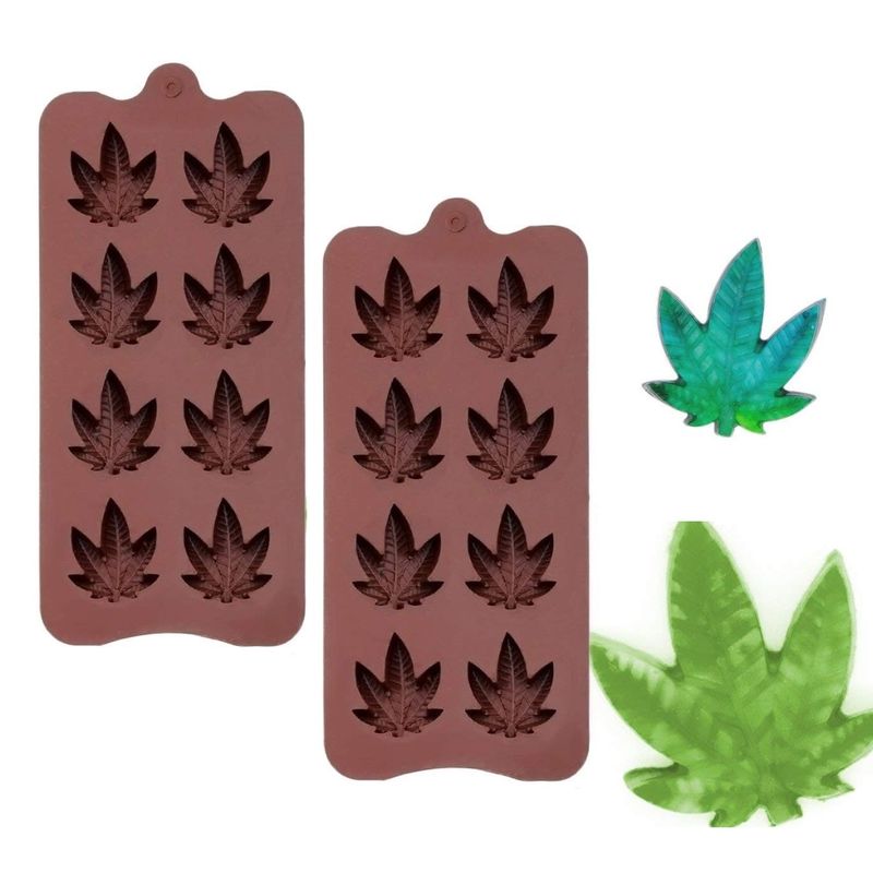 GENERICO - Pack x2 Moldes De Chocolate Moldes Hojas Chocolate Silicona 8 Hojas