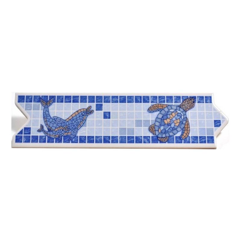 DECORALIA - Pack 3 unidades LISTEL PISCINA VITREAUX 8,5X33cm