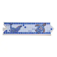 DECORALIA - Pack 3 unidades LISTEL PISCINA VITREAUX 8,5X33cm