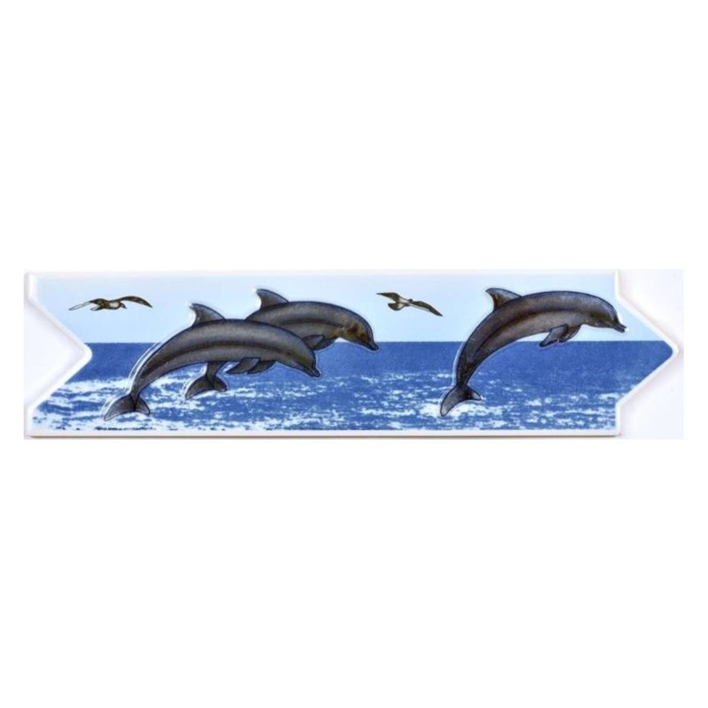 DECORALIA - Pack 4 unidades LISTEL DELFINES 8X25cm