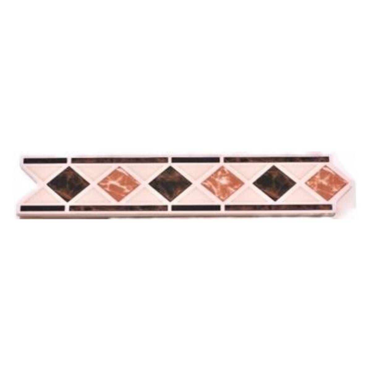 DECORALIA - Pack 4 unidades LISTEL ROMBO MARRON 5,5x26cm
