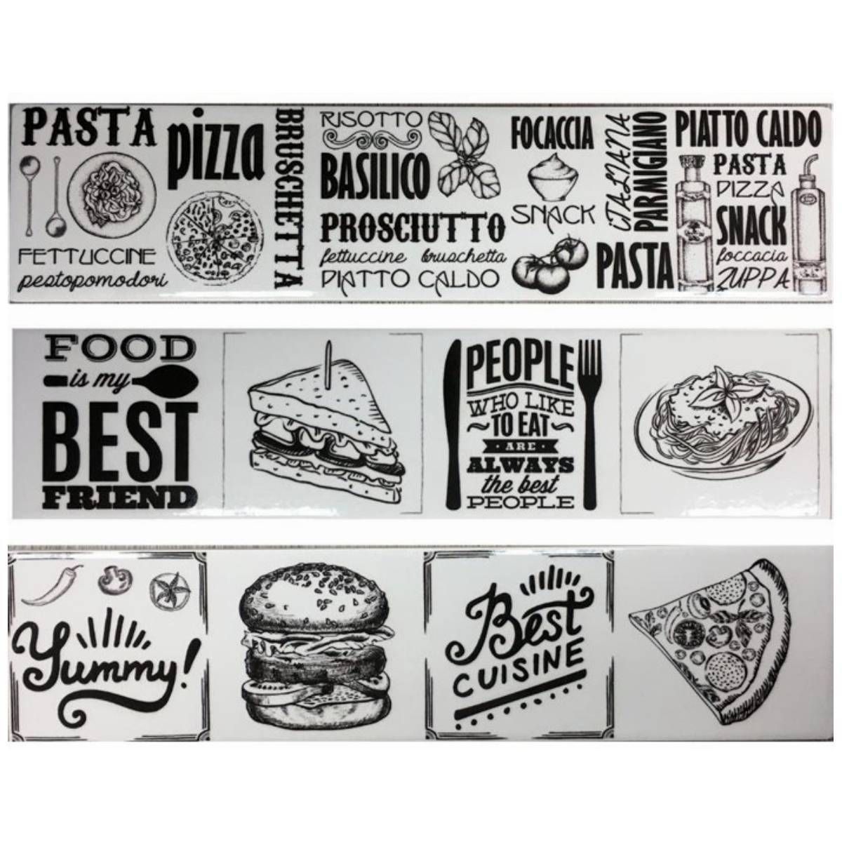 DECORALIA - Pack 3 unidades LISTEL MODERN FOOD 8,5x35cm