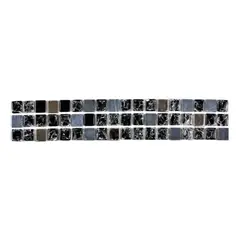 DECORALIA - Pack 3 unidades LISTEL NEGRO/PLATA 5X30cm