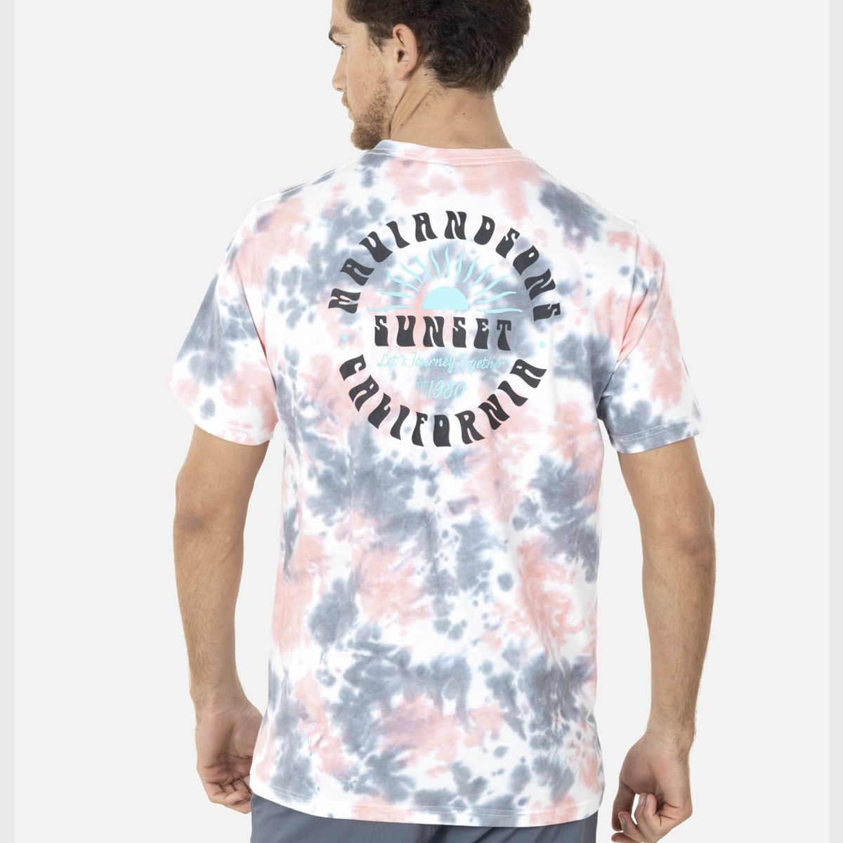 MAUI AND SONS - Polera SUNSET WAVES TIE DYE Hombre Multicolor Maui and Sons