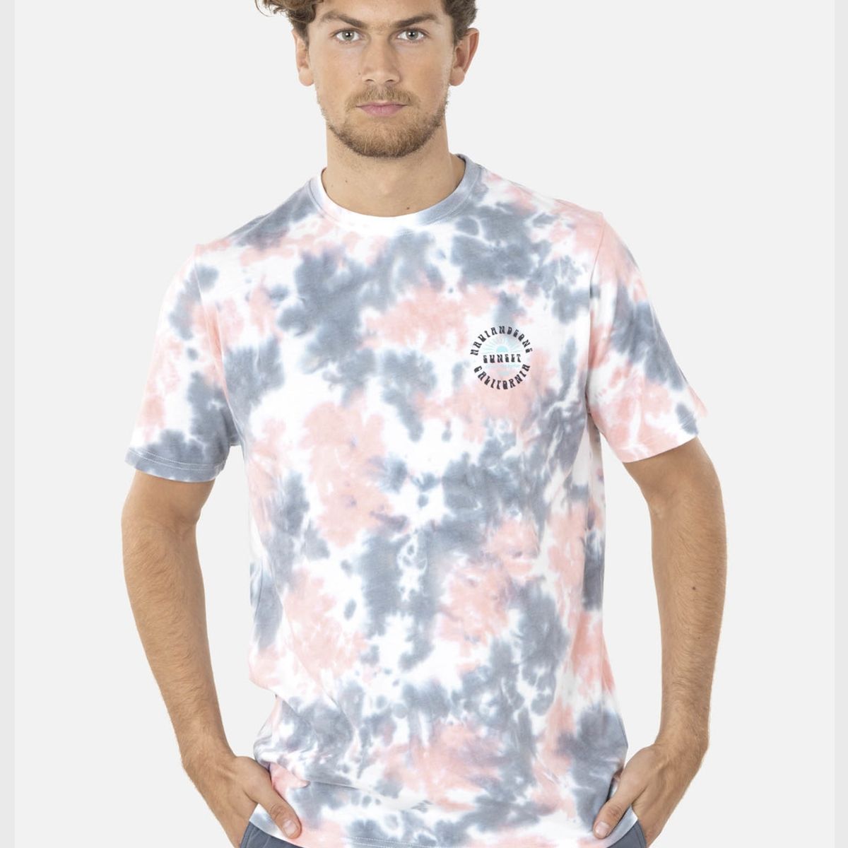 MAUI AND SONS - Polera SUNSET WAVES TIE DYE Hombre Multicolor Maui and Sons