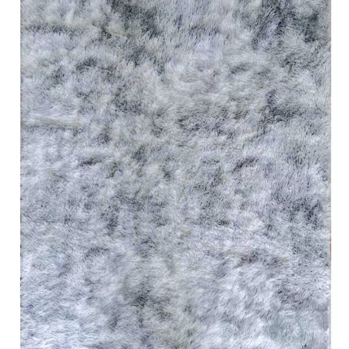 BJ HOGAR - Alfombra Peluda 200cm x 240cm Gris Claro Jaspeado