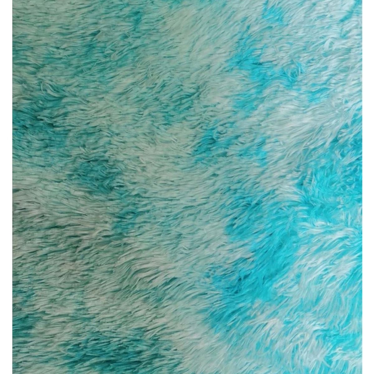 BJ HOGAR - Alfombra Peluda 200cm x 240cm Turquesa Jaspeado