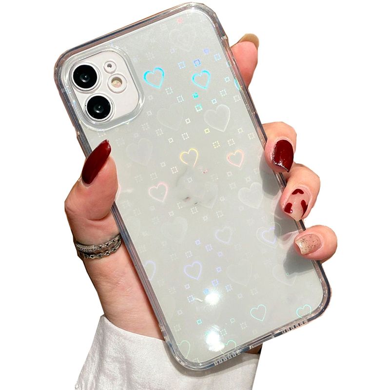 GENERICO - Carcasa AntiGolpes Corazones iPhone 11 Transparente