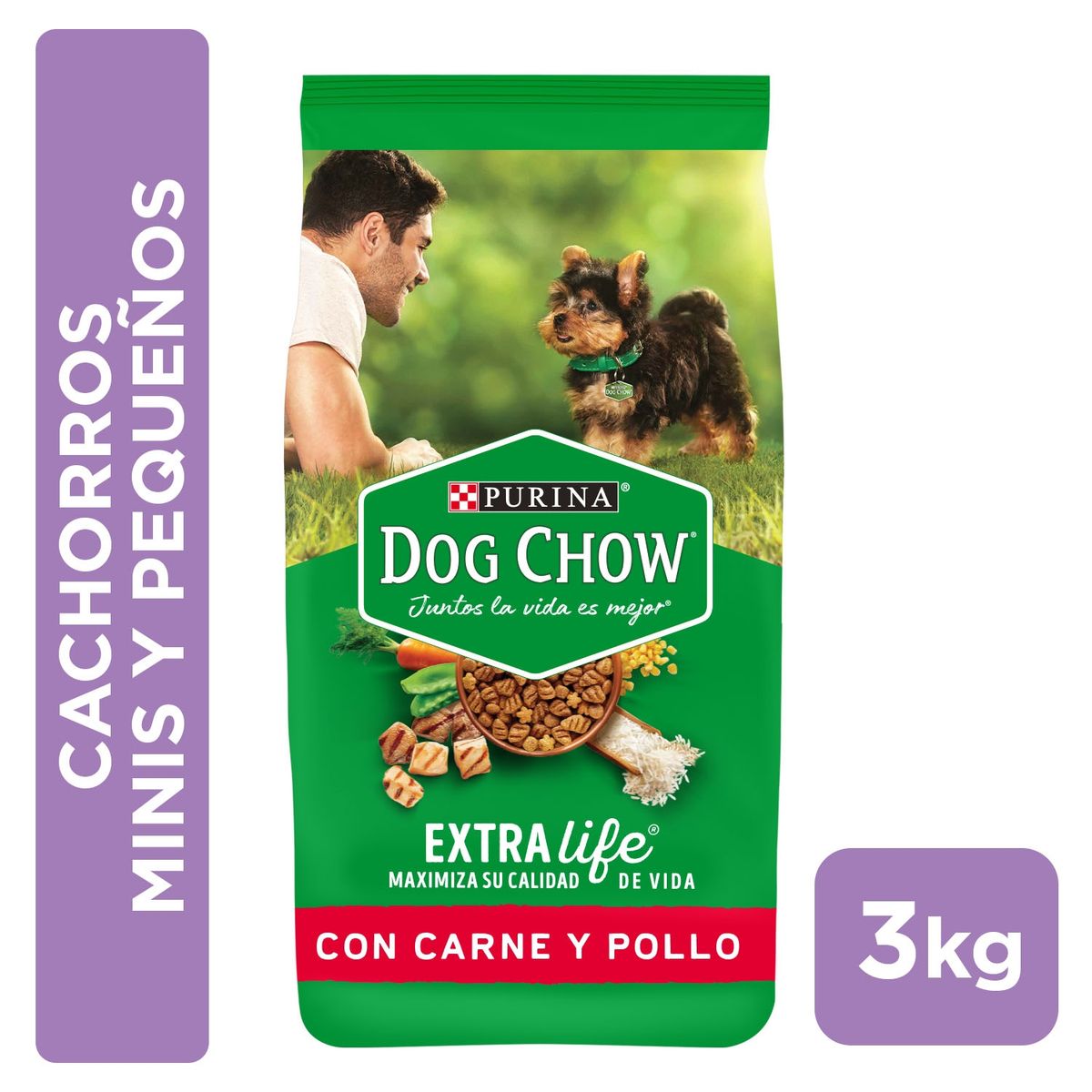 DOG CHOW - Alimento seco para perro DOG CHOW® Cachorros Minis y Pequeños Carne y Pollo 3kg
