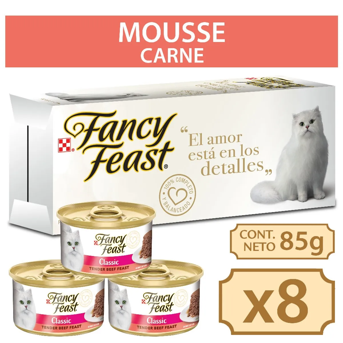 FANCY FEAST - Alimento húmedo FANCY FEAST® Mousse de Carne 85g