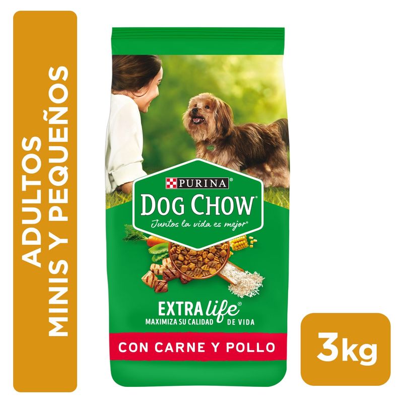 DOG CHOW - Alimento seco para perro DOG CHOW® Adultos Minis y Pequeños Carne y Pollo 3kg