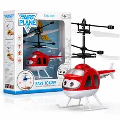 TENXIND - Helicoptero Rojo Con Sensor Recargable Volador