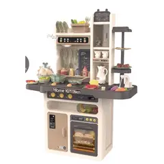 GENERICO - Cocina De Juguete 65 Piezas 93.5cms Altura Café Vapor Agua