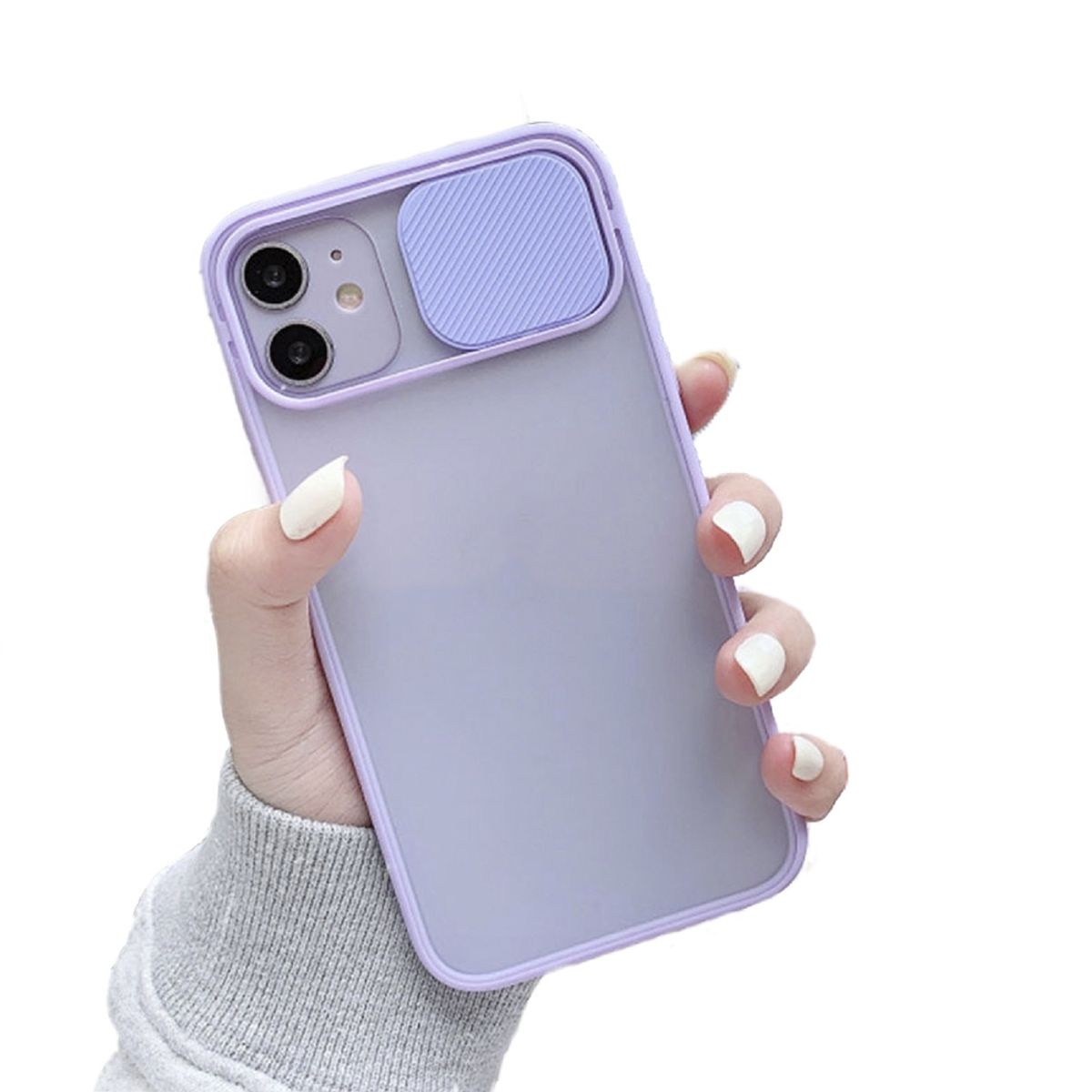 GENERICO - Carcasas Silicona Protección Cámara Matte Para iPhone 11 Lila