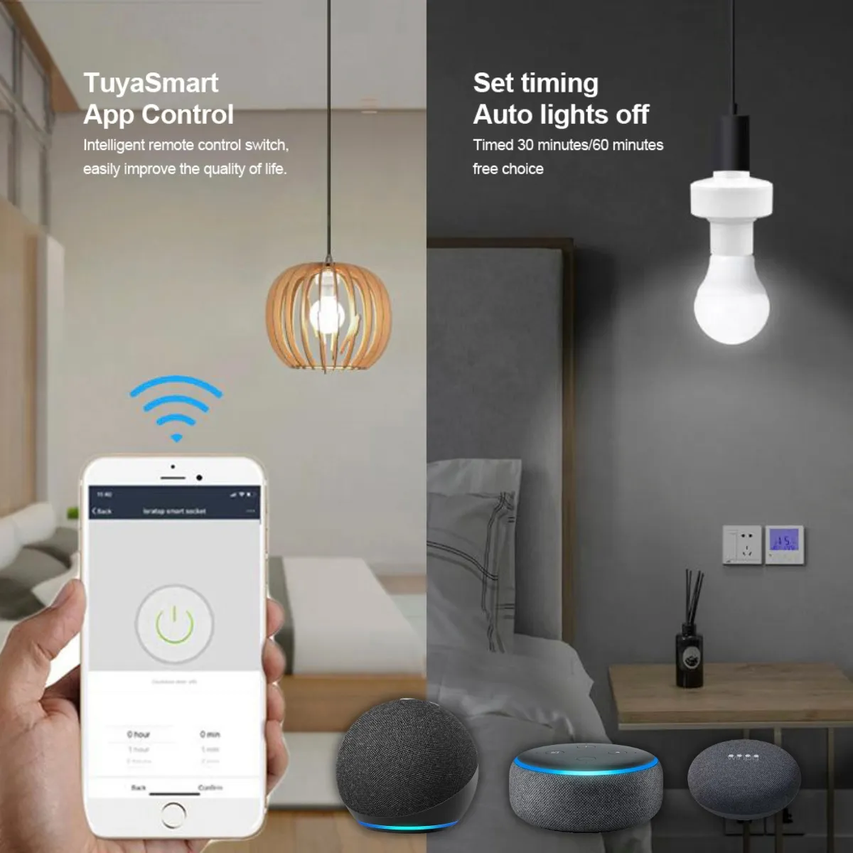 D MOTICA - Soquete E27 Wifi Inteligente 220V-200W Alexa y Google Home