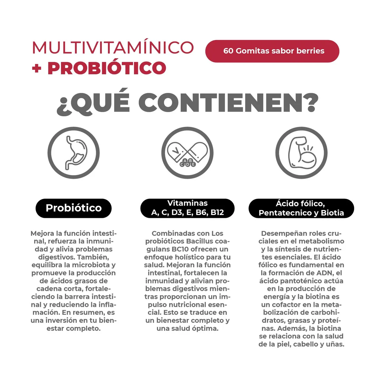 KARUNLIFE - Gomitas Multivitamínico más Probióticos 60 un Karun Life