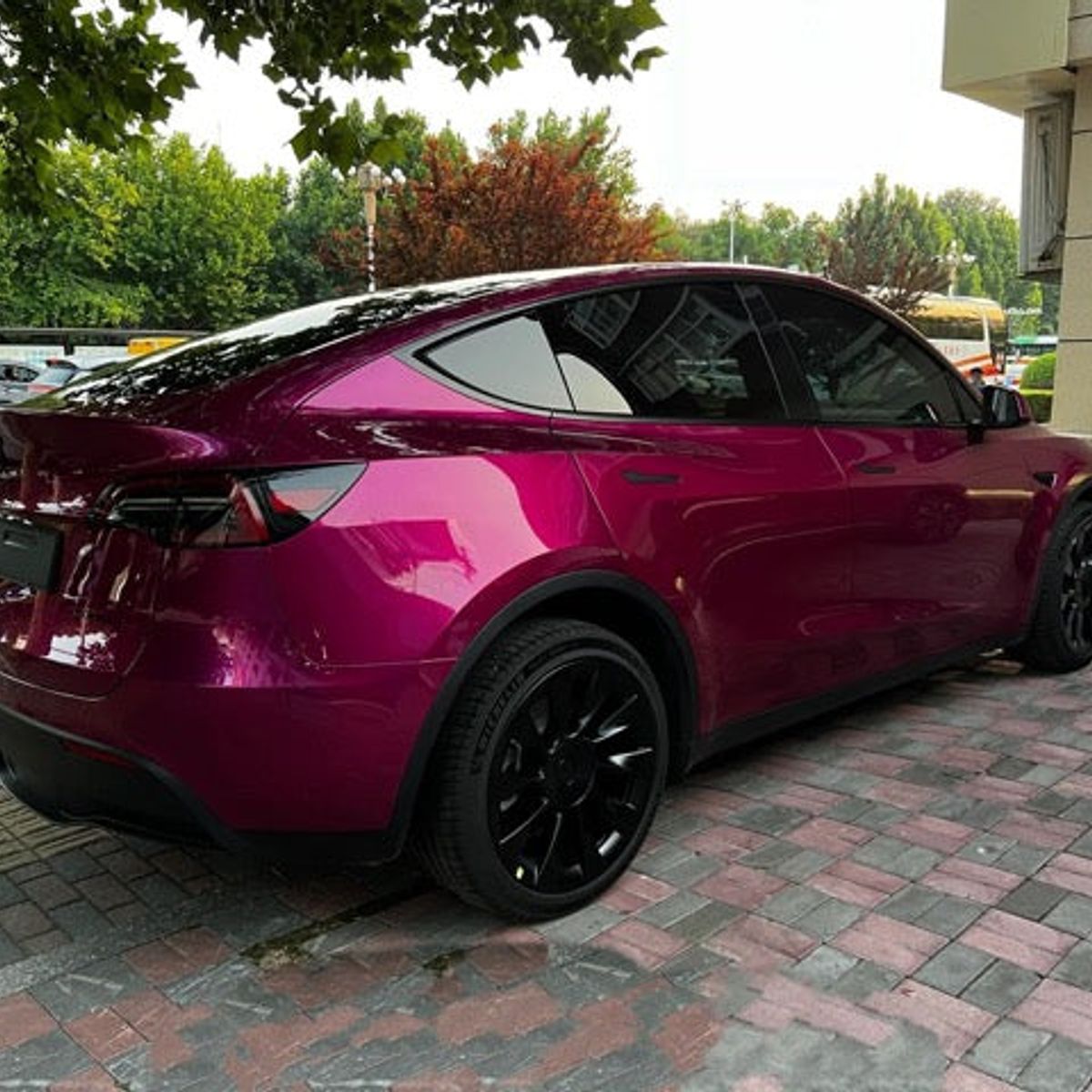 GENERICO - Papel Vinilo Electro Metalico ROJO CHERRY Adhesivo Karvas