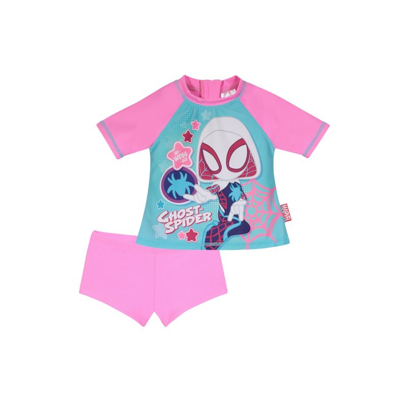 DISNEY - Traje de Baño Bebe Niña Set UV 50 Disney Spidey Rosa - Rosa