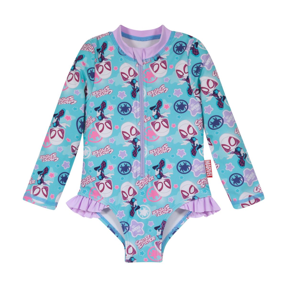 DISNEY - Traje de Baño Bebe Niña UV 50 Manga Larga Disney Celeste - Celeste