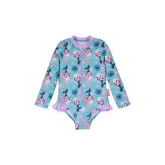 DISNEY - Traje de Baño Bebe Niña UV 50 Manga Larga Celeste - Celeste