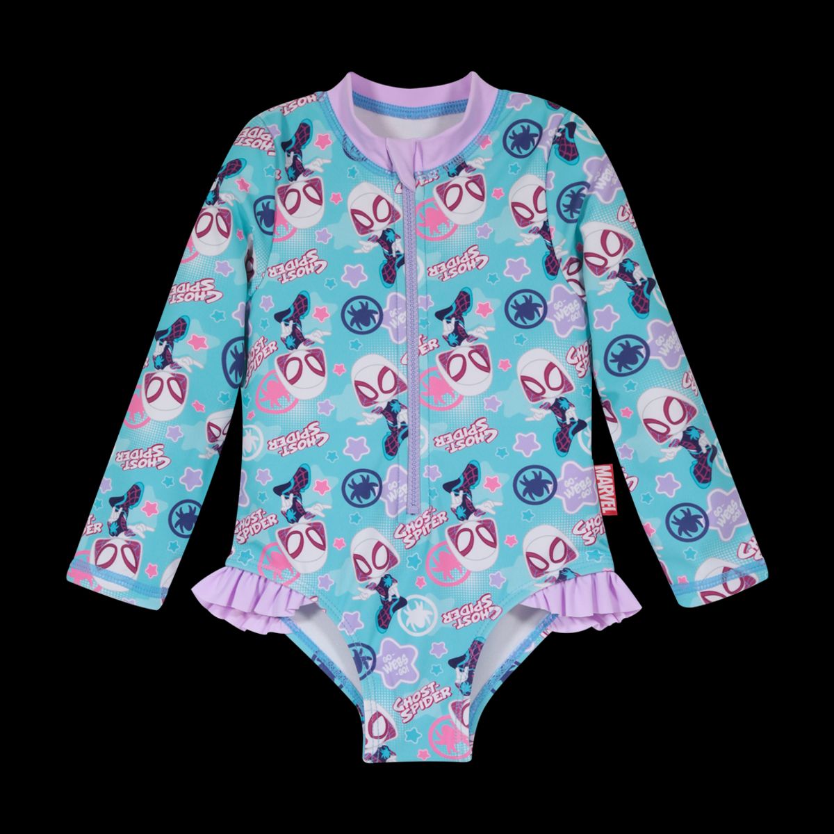 DISNEY - Traje de Baño Bebe Niña UV 50 Manga Larga Disney Celeste - Celeste
