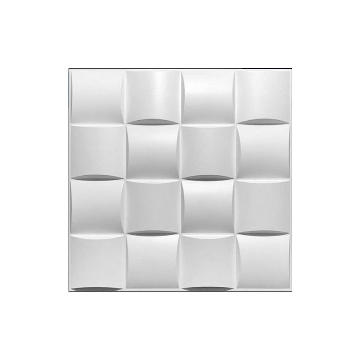 GENERICO - Panel Decorativo 3D Blanco D008 Pvc 50x50 cm (4 Láminas- 1 M2)