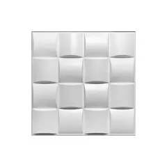 GENERICO - Panel Decorativo 3D Blanco D008 Pvc 50x50 cm (4 Láminas- 1 M2)