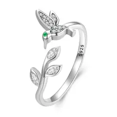 GENERICO - Anillo Colibrí plata 925 ajustable mujer