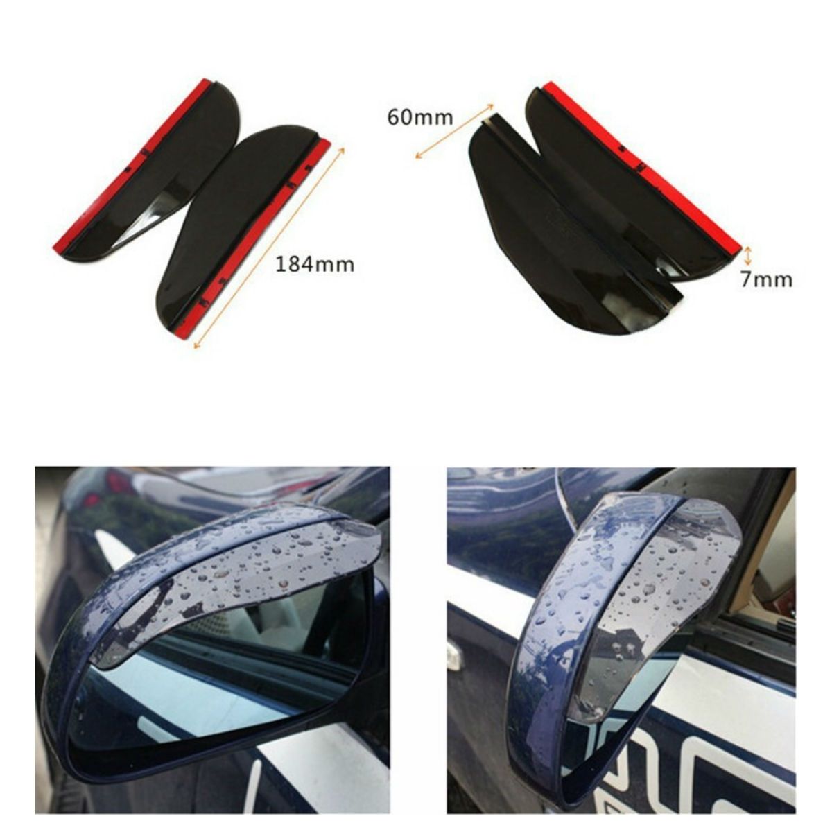 GENERICO - Bota Aguas Espejo Retrovisor Aleta Lluvia Tuning Auto KARVAS