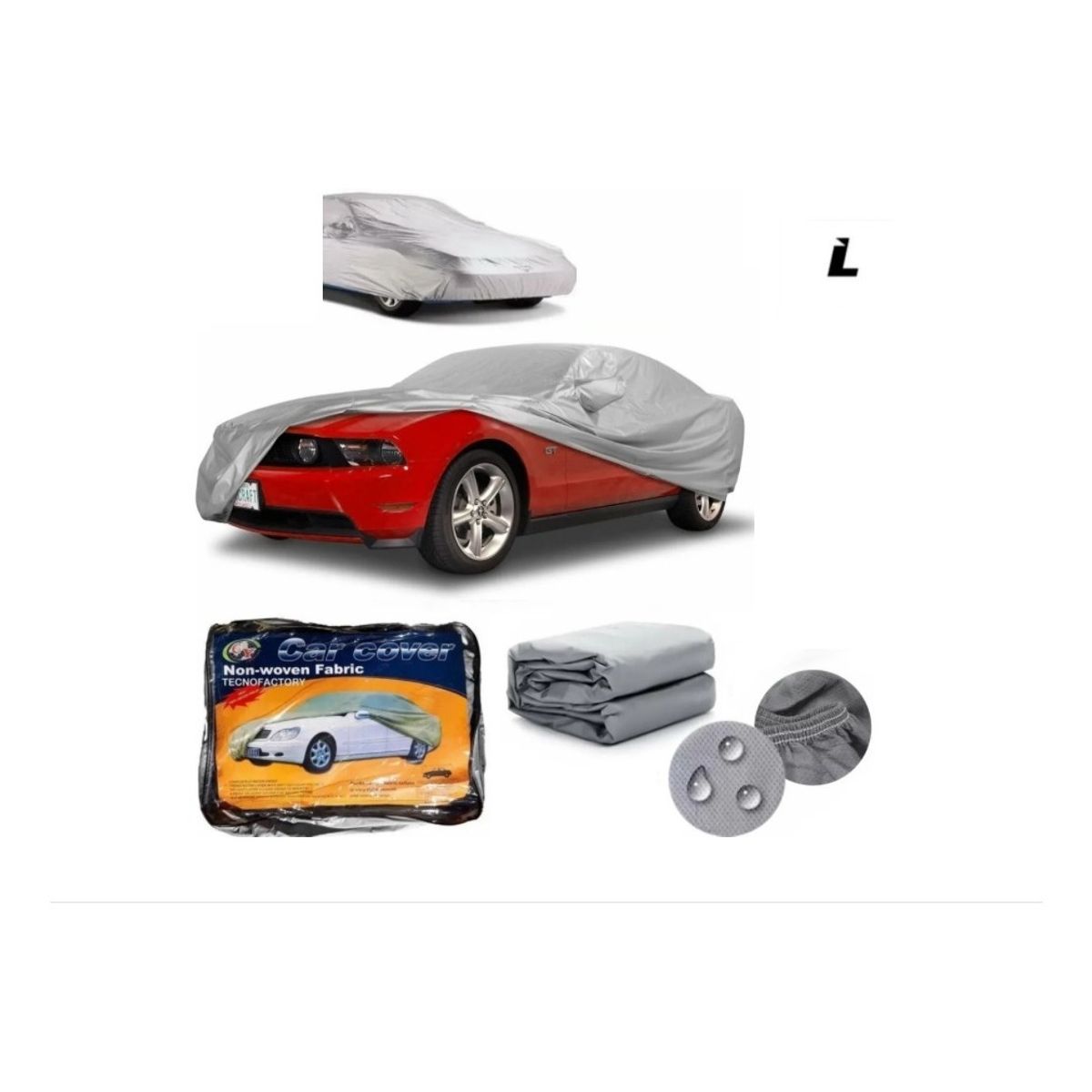 GENERICO - Carpa Funda Cubre Auto Premium Impermeable Talla L