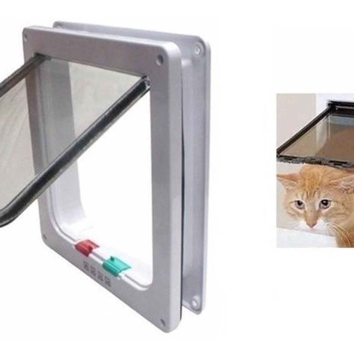 BJ HOGAR - Puerta Exterior Pequeña Para Perro Gato Mascota