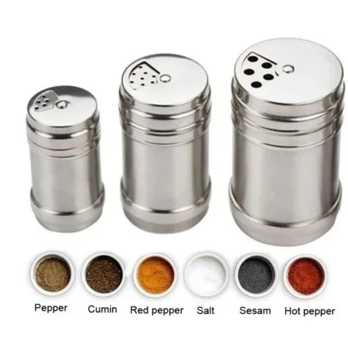 GENERICO - Pack 3  Saleros Acero Inoxidable