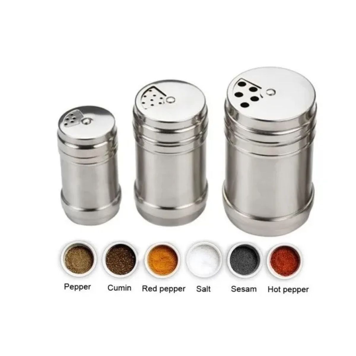 GENERICO - Pack 3  Saleros Acero Inoxidable