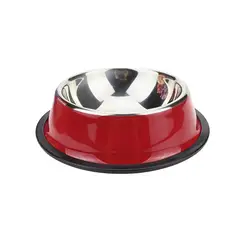 MARBEN PETS - Plato Acero Inoxidable antideslizante para Mascotas Rojo L
