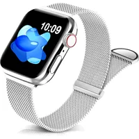 Correa Metálica Magnética Para Apple Watch 38 40 41 42mm Plata