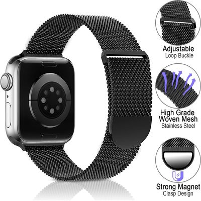 Imagen 2 del producto Correa Metálica Magnética Para Apple Watch 38 40 41 42mm Negro
