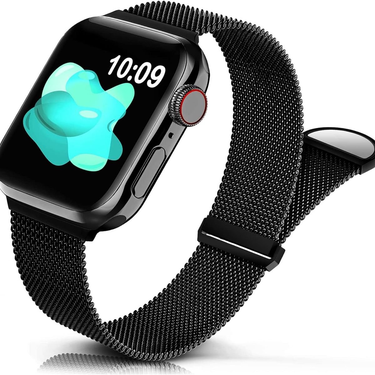 GENERICO - Correa Metálica Magnética Para Apple Watch 42 44 45 46mm Negro