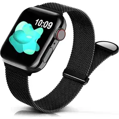 GENERICO - Correa Metálica Magnética Para Apple Watch 42 44 45 46mm Negro