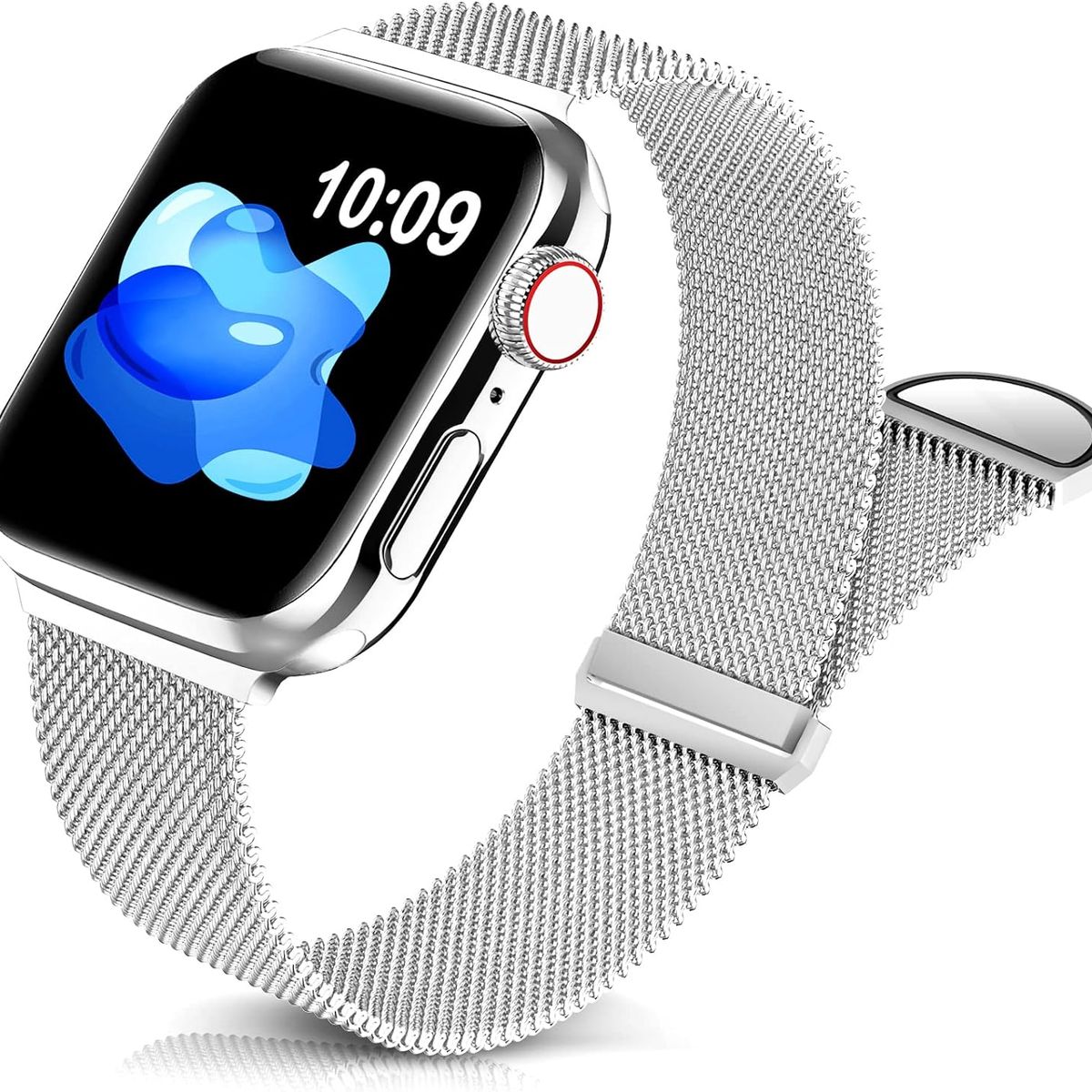 BANANA TIENDA - Correa Metálica Magnética Compatible con Apple Watch 42 44 45 46mm Plata
