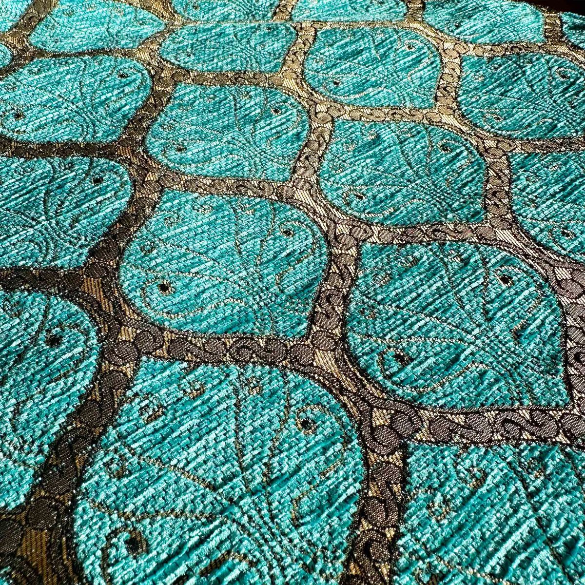 TURKUAZ - Cojín turco 44x44 Filigrana Turquesa - boho