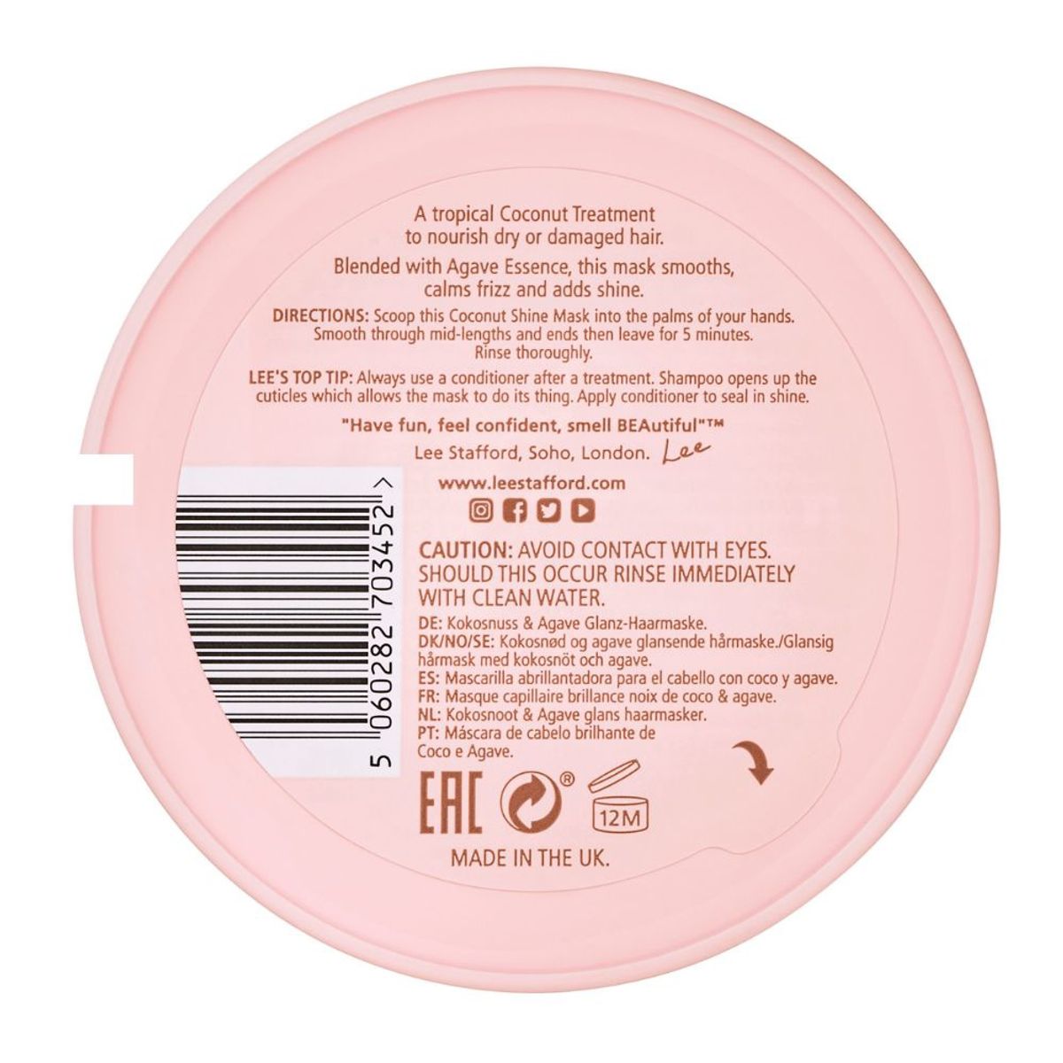 LEE STAFFORD - Máscara hidratante Coco Loco con agave