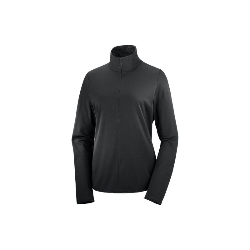 SALOMON - Poleron Mujer Outrack Half Zip Negro Salomon