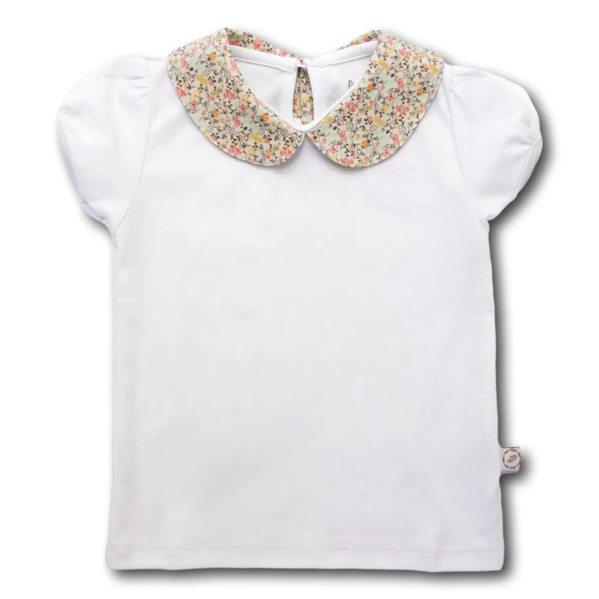 PEQUEÑA GRACIA - Polera Sofia Cuello Floral 100 Algodón Pima.