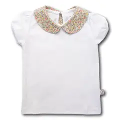PEQUEÑA GRACIA - Polera Sofia Cuello Floral 100 Algodón Pima.