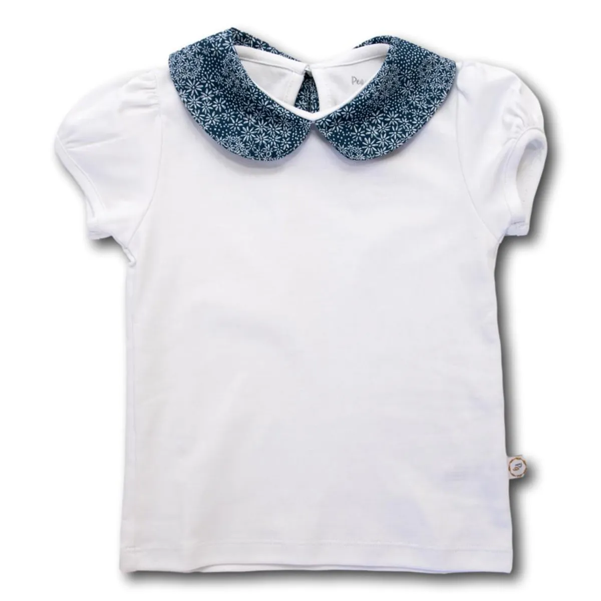 PEQUEÑA GRACIA - Polera Sofia Cuello Floral 100 Algodón Pima.