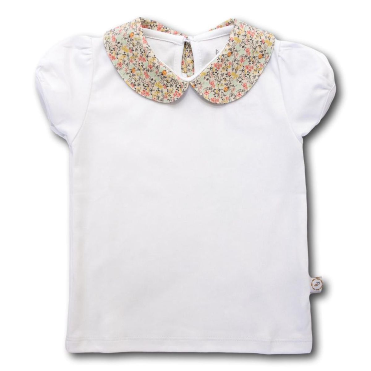 PEQUEÑA GRACIA - Polera Sofia Cuello Floral 100 Algodón Pima.
