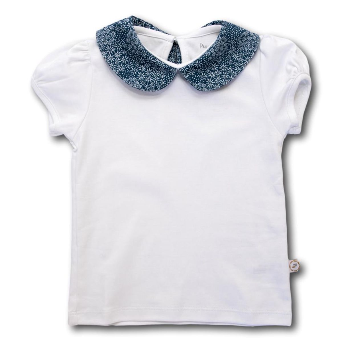 PEQUEÑA GRACIA - Polera Sofia Cuello Floral 100 Algodón Pima.